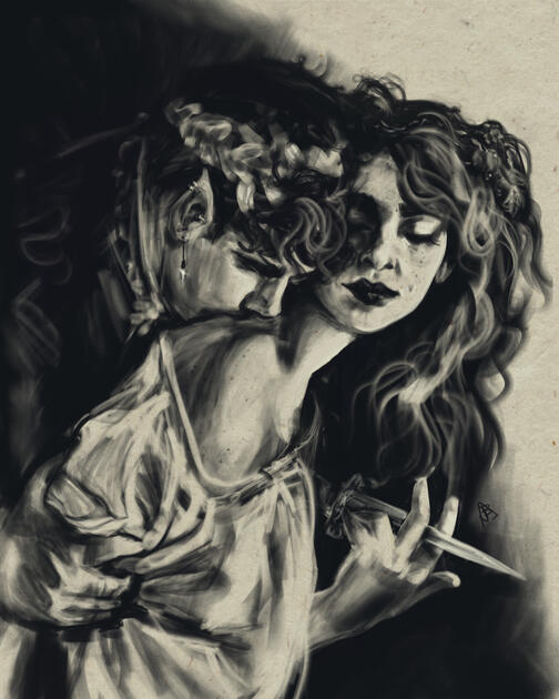 A sketch of Jude Duarte and Cardan Greenbriar